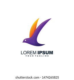 awesome gradient bird logo design