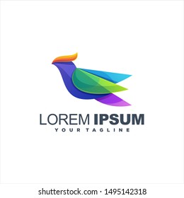 awesome gradient bird logo design