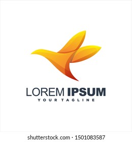 awesome gradient bird logo design