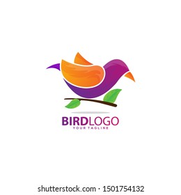 awesome gradient bird logo design