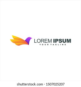 awesome gradient bird logo design