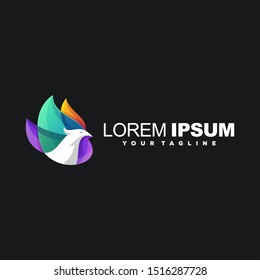 awesome gradient bird logo design