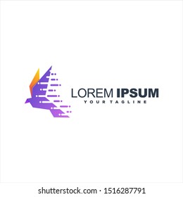 awesome gradient bird logo design