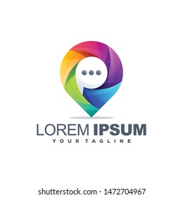 awesome gradient chat logo design