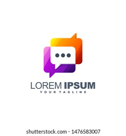 awesome gradient chat logo design