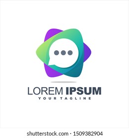 awesome gradient chat logo design