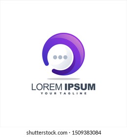 awesome gradient chat logo design