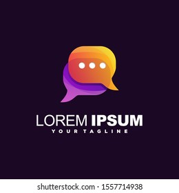 awesome gradient chat logo design