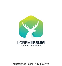awesome gradient deer logo design