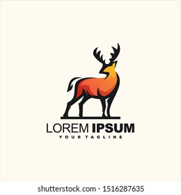 awesome gradient deer logo design