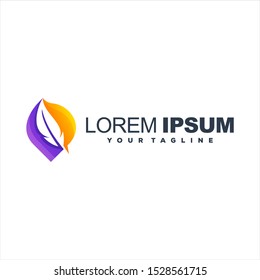 awesome gradient feather logo design