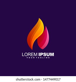 awesome gradient flame logo design