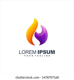 awesome gradient flame logo design
