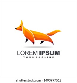 awesome gradient fox logo design