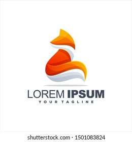 awesome gradient fox logo design