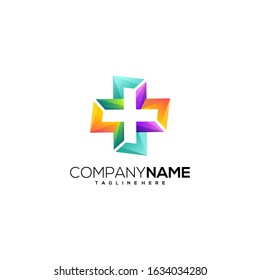 Awesome gradient health logo template Premium Vector