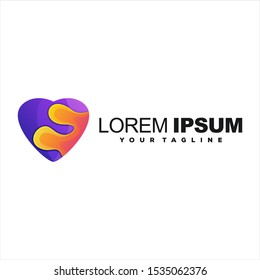 awesome gradient heart logo design