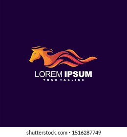 awesome gradient horse logo design