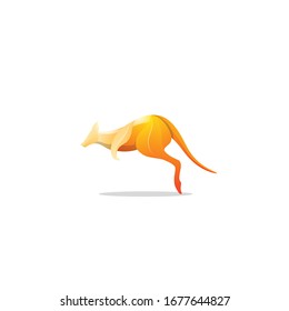 Awesome Gradient Kangaroo Logo Design Professional, Colorful Kangaroo Logo Modern