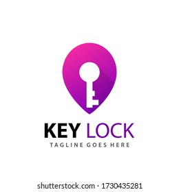 Awesome Gradient  Key Location Modern Logo Design Template Vector