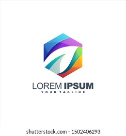 awesome gradient leaf logo design