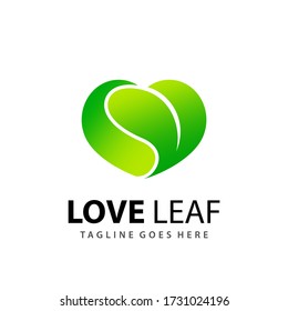 Awesome Gradient Love Leaf Business Modern Logo Design Template Vector