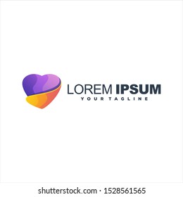 awesome gradient love logo design