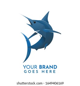 Awesome Gradient Marlin Fish Logo Tamplate
