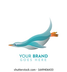 Fantastisches Farbenpinguin-Logo Tamplate
