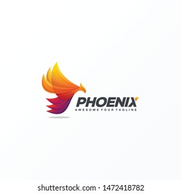 awesome gradient phoenix logo design