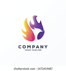 awesome gradient phoenix logo design