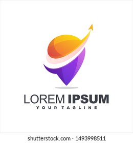 awesome gradient pin logo design