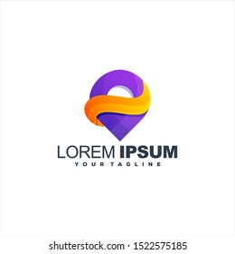 awesome gradient pin logo design