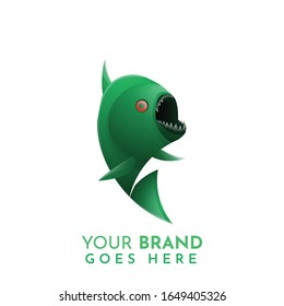 Awesome Gradient Piranha Fish Logo Tamplate