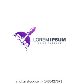 awesome gradient rocket logo design