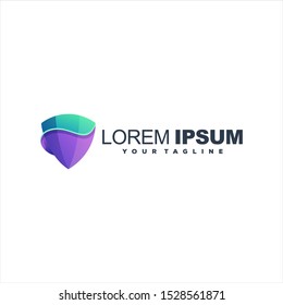 awesome gradient shield logo design