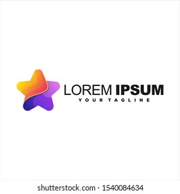 awesome gradient star logo design