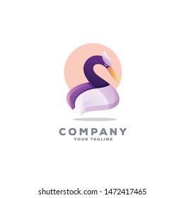 awesome gradient swan logo design