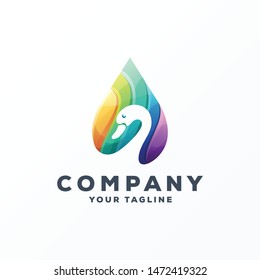 awesome gradient swan logo design