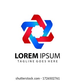 Impresionante gradiente Triángulo Gear Empresa Modelo de diseño de logotipo moderno Vector Premium