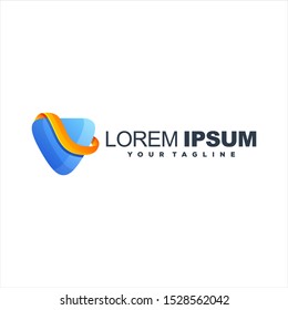 awesome gradient triangle logo design