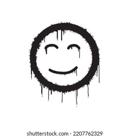 awesome graffiti smile icon. vector illustration.