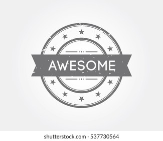 awesome. gray stamp sign