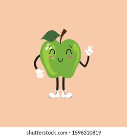 Awesome Green Apple Character Mascot for your company
