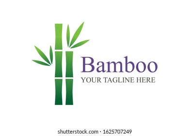 Awesome green bamboo vector logo