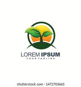 awesome green leaf logo design