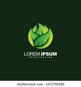 awesome green leaf logo design