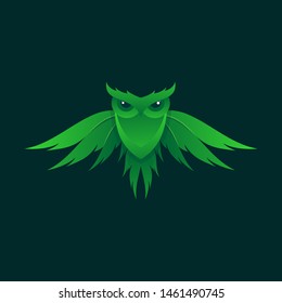 Awesome green owl illustration design