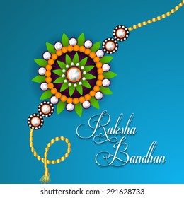 A awesome greeting card for Indian festival Raksha Bandhan background with beautiful rakhi.