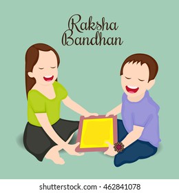 An awesome greeting card for Indian festival Raksha Bandhan background.